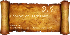 Dobrovics Ildefonz névjegykártya